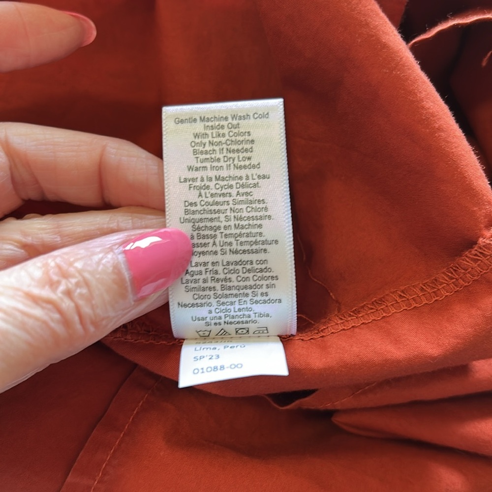 Nation Everleigh Frilly Dress Cayenne Red Orange poplin flutter sleeve Sz XS - Picture 13 of 14